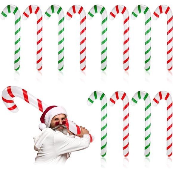 Holiday 12 Pcs 35 Inch Christmas Inflatable Candy Canes Red Green
